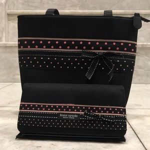 NWOT Polka Dot Bow Tie Nylon Tote and Wallet Set